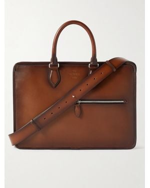 Berluti Un Jour Scritto Venezia Leather Briefcase - Brown
