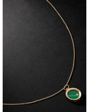 Mateo Malachite And Diamond Pendant Necklace - Black