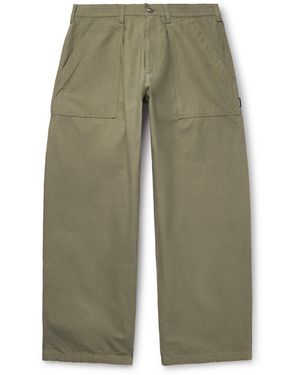 Neighborhood Baker Wide-Leg Cotton And Linen-Blend Pants - Green