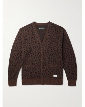Wacko Maria Cardigan Con Stampa Leopardata - Marrone