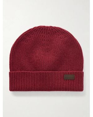 Canali Wool And Cashmere-Blend Beanie - Red