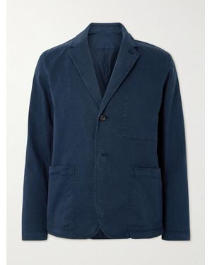 MR P. Garment-Dyed Stretch-Cotton Twill Blazer - Blue