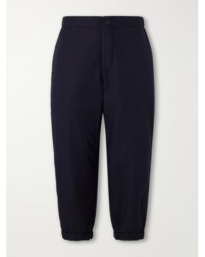 Casey Casey Snow Tapered Cotton And Linen-Blend Trousers - Blue
