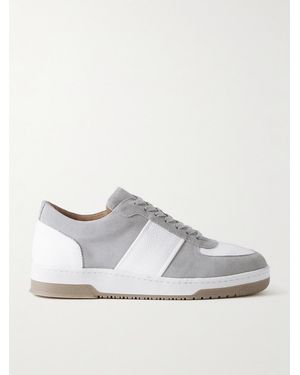 MR P. Atticus Suede And Full-Grain Leather Trainers - White