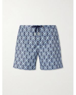 Orlebar Brown Bulldog Passetto Straight-Leg Mid-Length Printed Swim Shorts - Blue