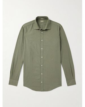 Massimo Alba Canary Checked Cotton Shirt - Green