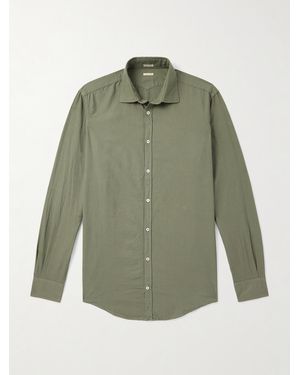 Massimo Alba Canary Checked Cotton Shirt - Green