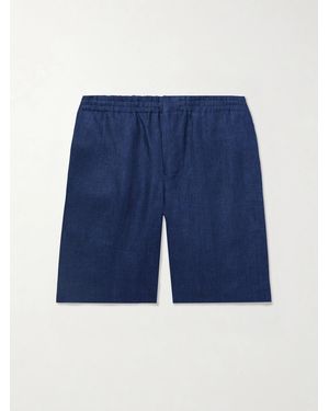 ZEGNA Straight-Leg Oasi Linen Shorts - Blue