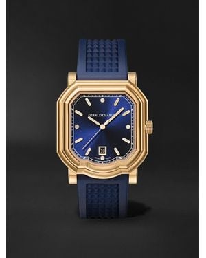 Gerald Charles Maestro 2.0 Ultra-Thin Automatic 39Mm 18-Karat Rose And Rubber Watch, Ref. No. Gc2.0-Rg-01 - Blue