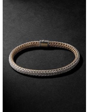John Hardy Icon Reversible 14-Karat Gold and Sterling Silver Bracelet - Schwarz