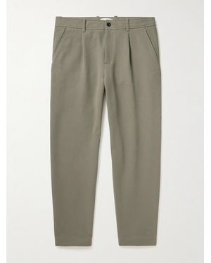 MR P. Cotton-Twill Trousers - Green