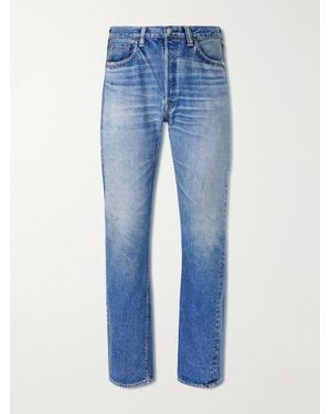 Fullcount Dartford 1341-1101 Straight-Leg Distressed Selvedge Jeans - Blu