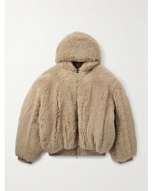 Fear Of God Alpaca And Cotton-Blend Hooded Bomber Jacket - Natural