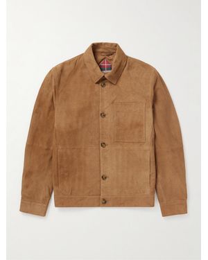 Baracuta Perforated Suede Blouson Jacket - Brown