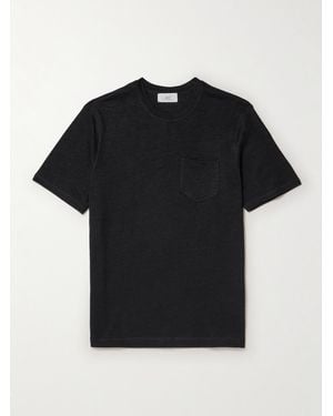 MR P. Linen And Organic Cotton-Blend T-Shirt - Black