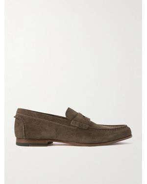 dunhill Heddon Flex Pennyloafers aus Veloursleder - Braun