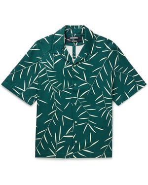 Jacquemus Fonccio Camp-Collar Printed Cotton-Twill Shirt - Green