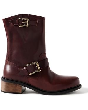 Enfants Riches Deprimes Engineer Buckled Leather Boots - Brown