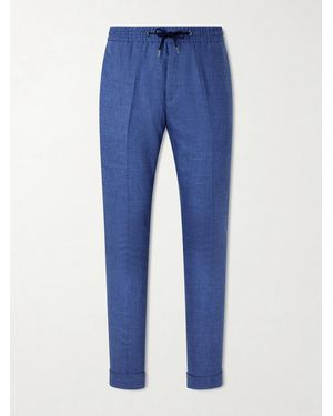 Paul Smith Straight-Leg Linen Trousers - Blue