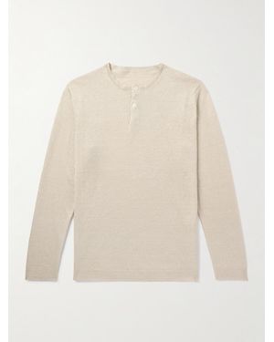 Anderson & Sheppard Linen Henley T-Shirt - White