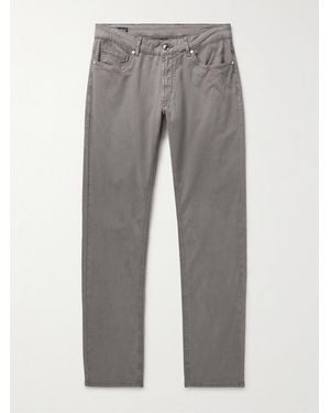 Peter Millar Wayfare Slim-Fit Stretch-Tencel And Cotton-Blend Twill Trousers - Grey