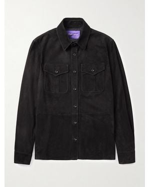 Ralph Lauren Barron Suede Overshirt - Black