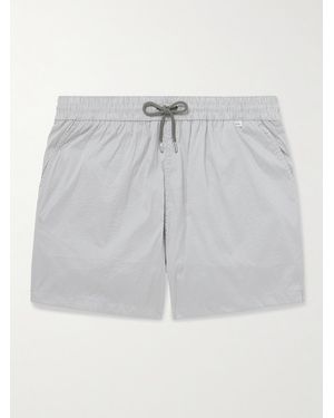 Paul Smith Straight-Leg Mid-Length Pinstriped Swim Shorts - Grey