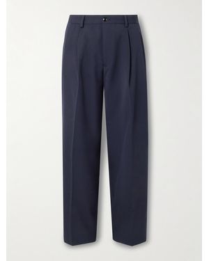 NN07 Justin 10002 Straight-leg Pleated Wool-blend Twill Suit Trousers - Blue