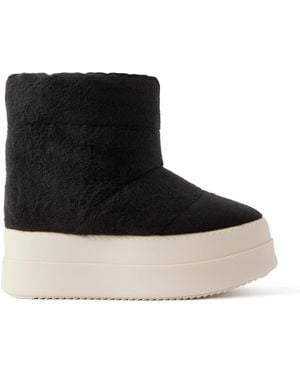 Rick Owens Mega Bumper Quilted Brushed-cotton Boots - Black