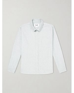 Corridor NYC Button-down Collar Striped Cotton Oxford Shirt - White