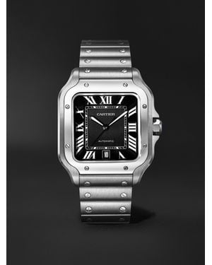 Cartier Santos De Large Automatic 47.5Mm Stainless Steel Watch, Ref. No. Wssa0096 - Black