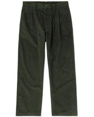 Kardo Antonio Straight-Leg Embroidered Cotton-Corduroy Pants - Green