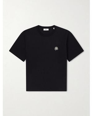 NN07 Jett 30026 Logo-embroidered Organic Cotton-jersey T-shirt - Black