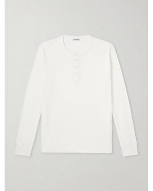 Burberry Logo-Embroidered Ribbed Cotton-Blend Jersey T-Shirt - White