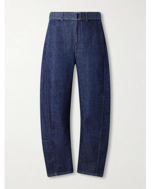 Lemaire Twisted Barrel-Leg Belted Organic Jeans - Blue