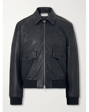 Officine Generale Cesario Grained Leather Jacket - Black