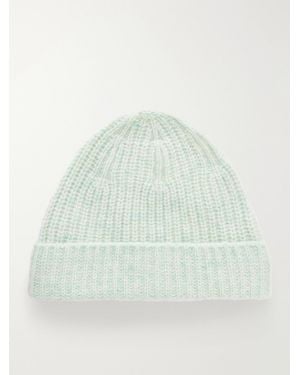 AURALEE Ribbed Cashmere Beanie - Green