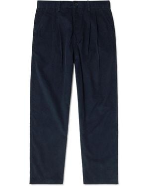 Kardo Antonio Straight-Leg Embroidered Cotton-Corduroy Pants - Blue