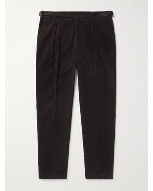 MR P. Steve Tapered Cotton-Corduroy Pants - Black