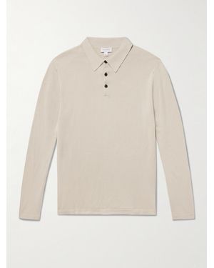 Sunspel Sea Island Cotton-jersey Polo Shirt - White