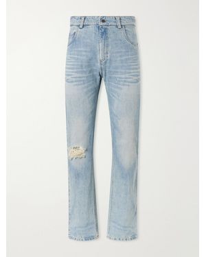 ADON Straight-Leg Distressed Jeans - Blue