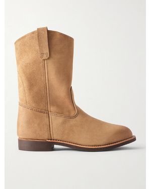Red Wing Pecos Suede Cowboy Boots - White