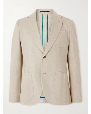 Paul Smith Linen And Wool-Blend Twill Suit Jacket - Natural