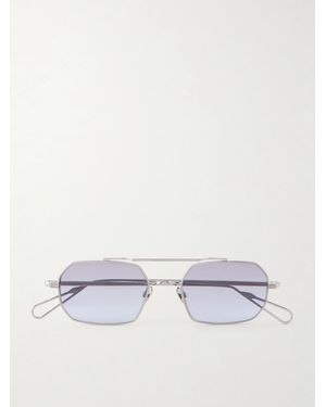 Ahlem Clovis Double-Bridge Aviator-Style-Tone Metal Sunglasses - White
