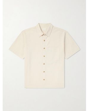 Aimé Leon Dore Cropped Cotton-Seersucker Shirt - Natural