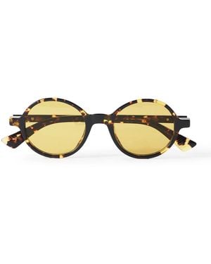 Bottega Veneta Round-Frame Acetate Sunglasses - Metallic