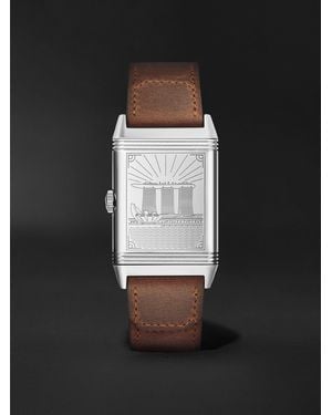 Jaeger-lecoultre Reverso Classic Small Seconds Sydney Hand-wound 45.6mm Stainless Steel And Leather Watch, Ref No. Jlq385852e - Black