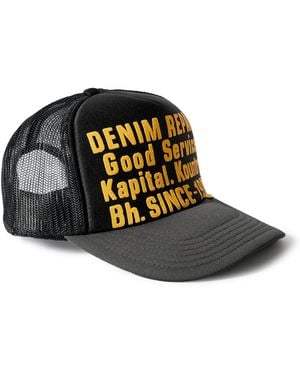 Kapital Printed Scuba And Mesh Trucker Cap - Black