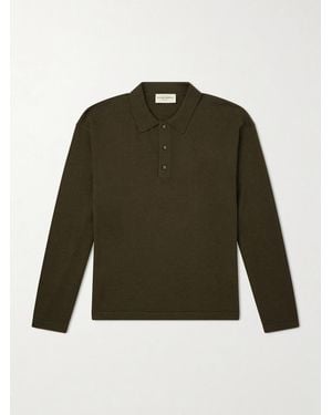 Officine Generale Bay Merino Wool Polo Shirt - Green