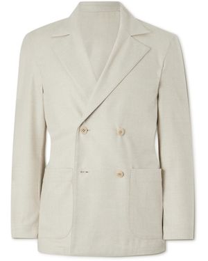 STÒFFA Double-Breasted Wool Blazer - Natural